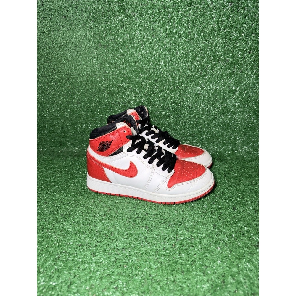 Nike Air Jordan 1 High OG Red White Black Basketball Shoes Boys 4Y Womens 5.5
